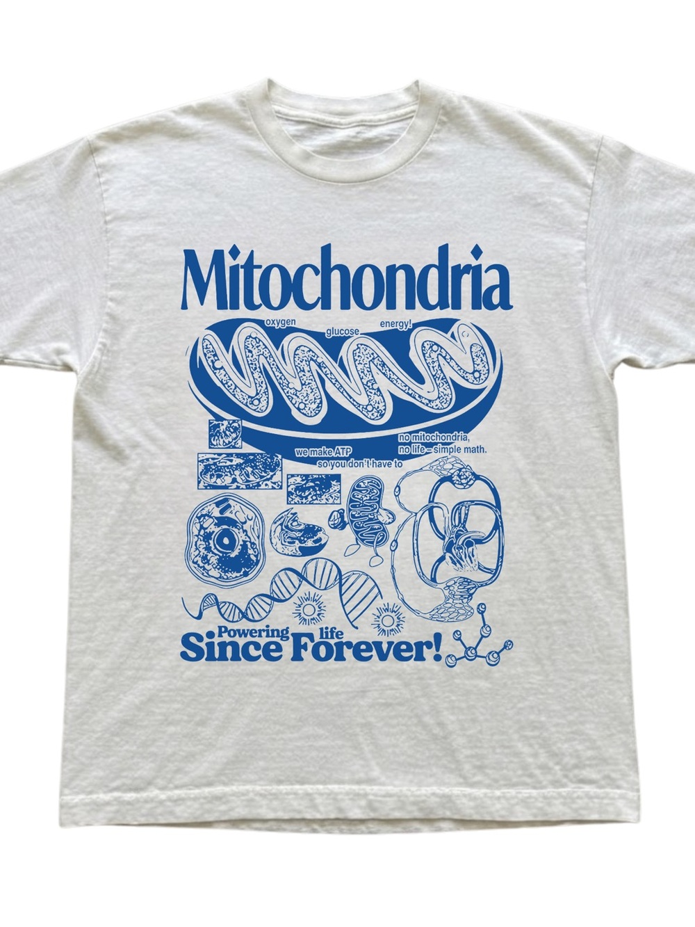 Mitochondria Science Graphic White Gildan T-Shirt Print Casual Tee